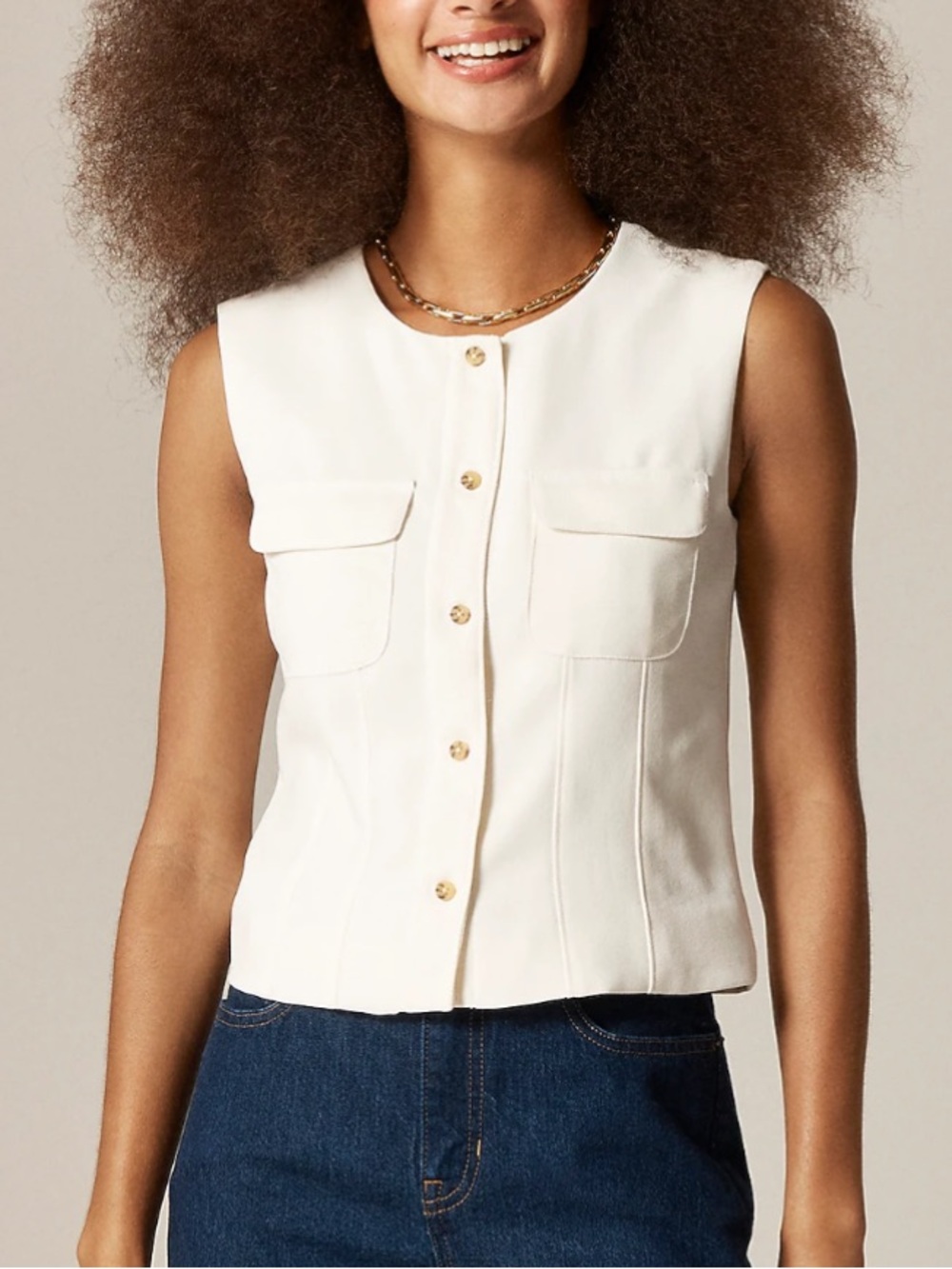 J. Crew Button-Front Crewneck Vest
